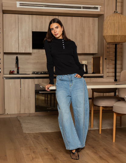 Essential Rib Top - Black