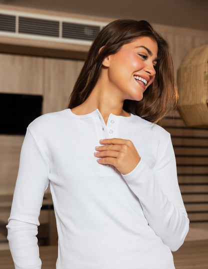 Essential Rib Top - White