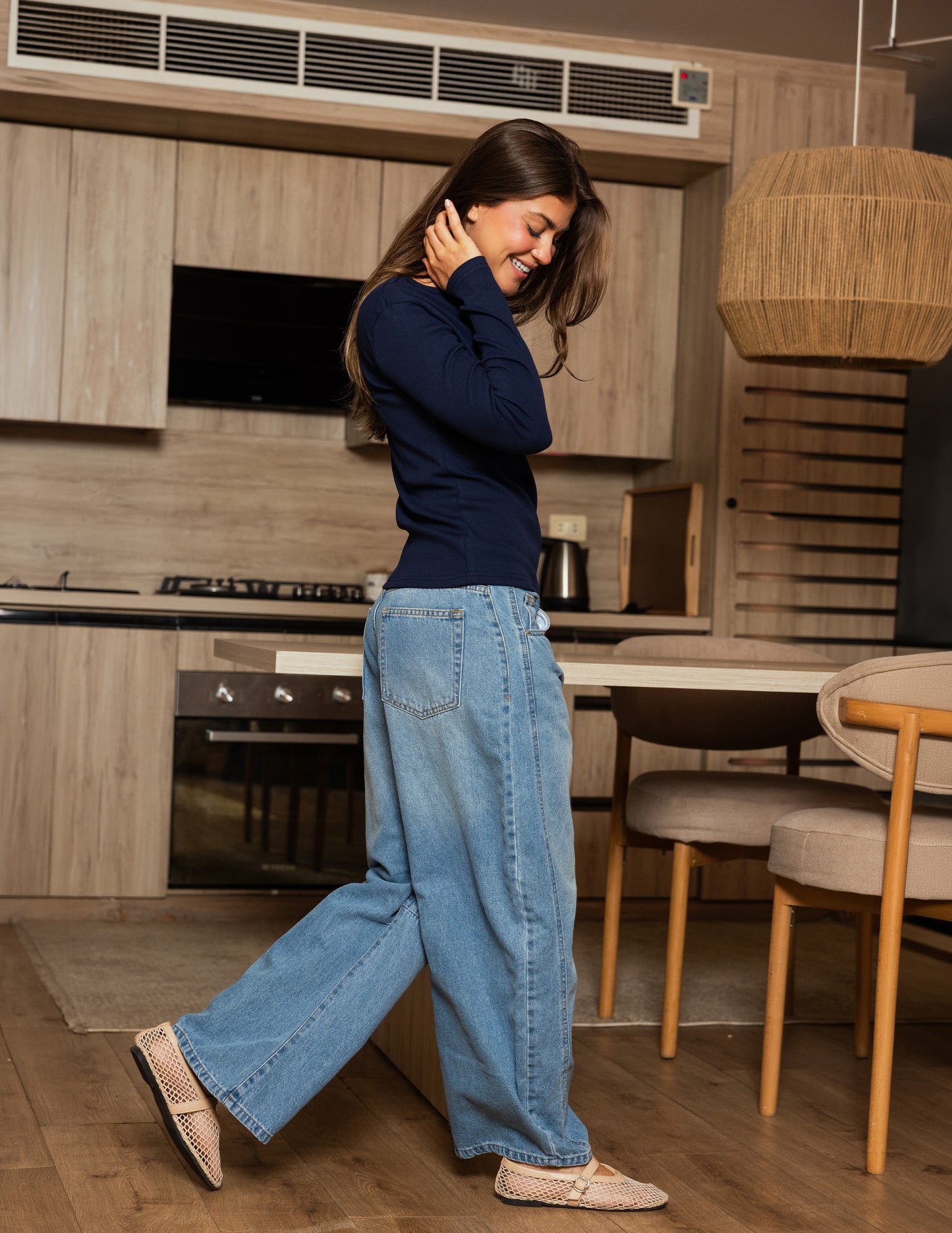 Essential Rib Top - Navy
