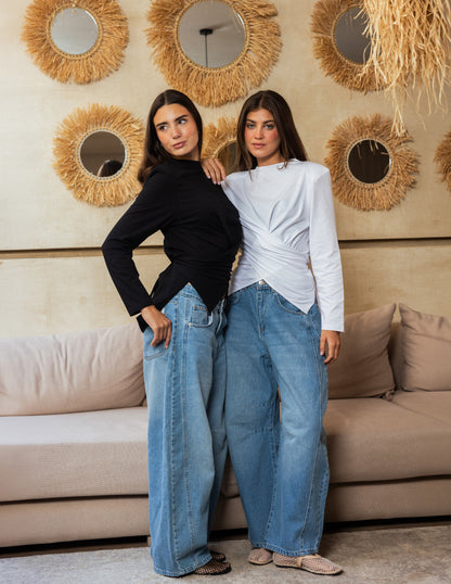 Wrap Waist Top - White