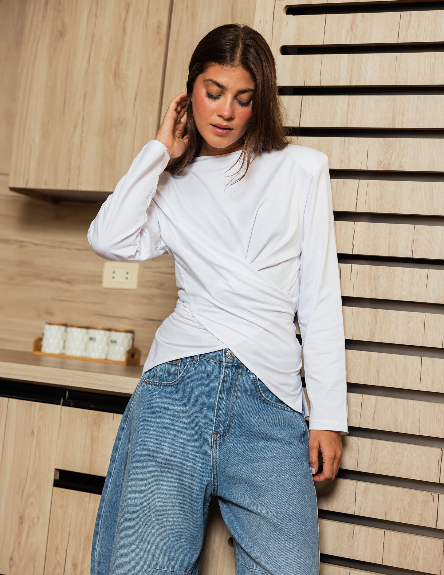 Wrap Waist Top - White