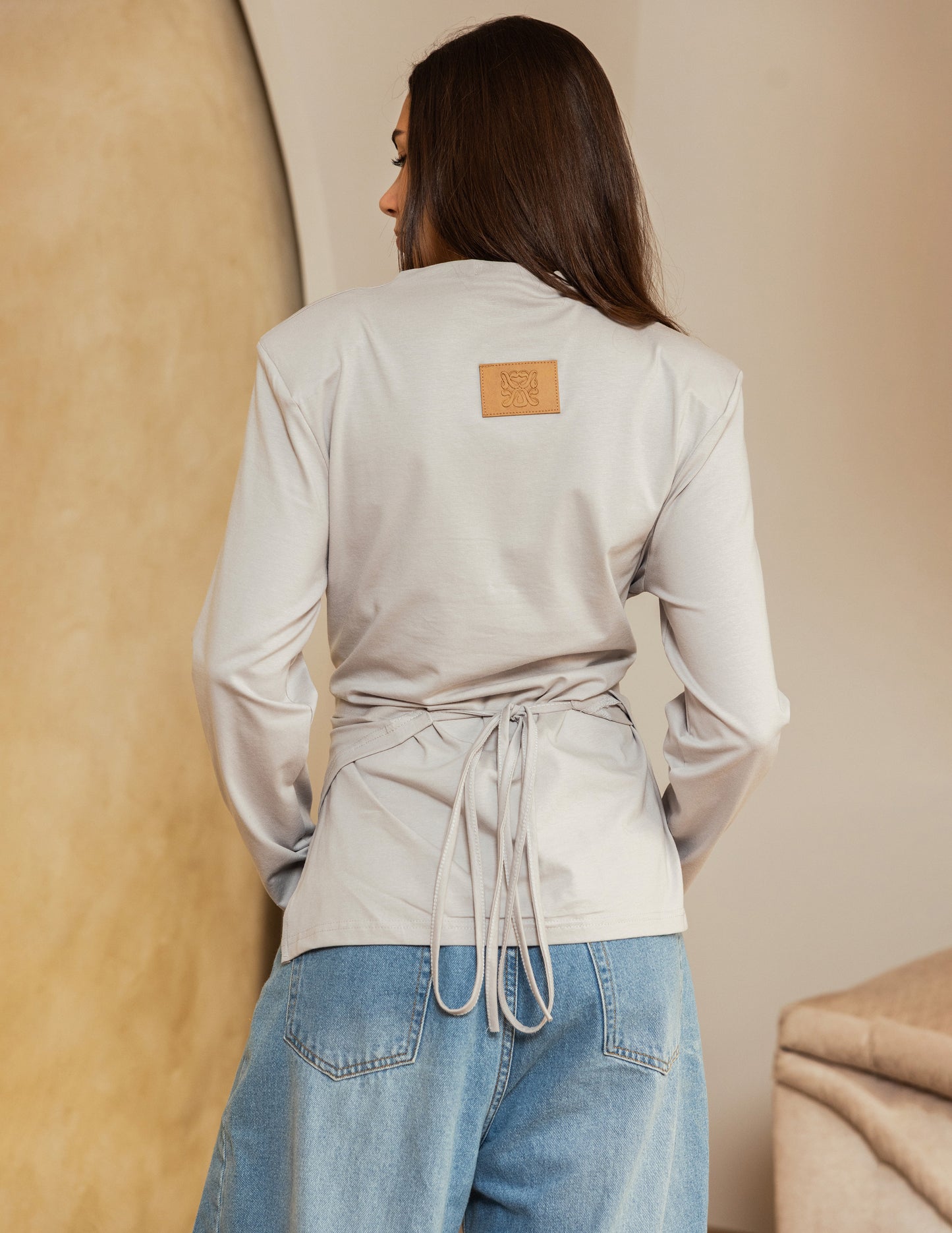 Wrap Waist Top - Grey