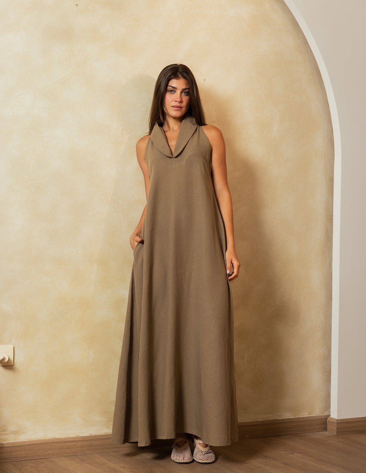 Cowl Maxi Dress - Olive