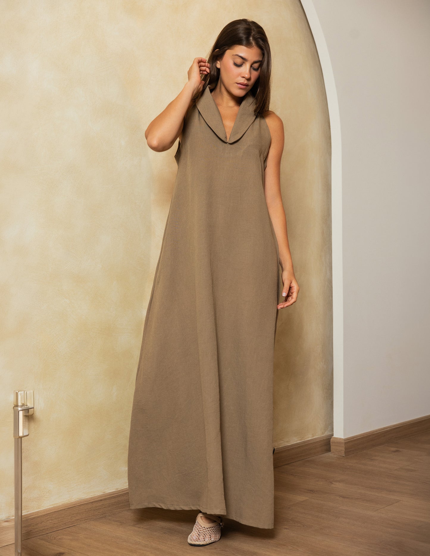 Cowl Maxi Dress - Olive