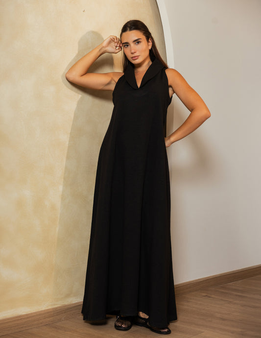 Cowl Maxi Dress - Black