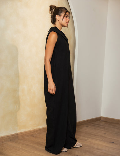 Cowl Jumpsuit - Black