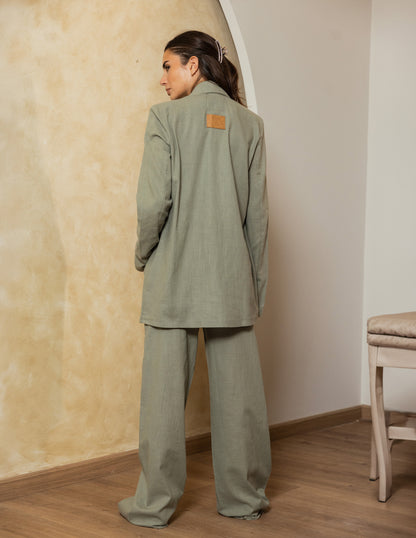 Signature Linen Suit - Olive