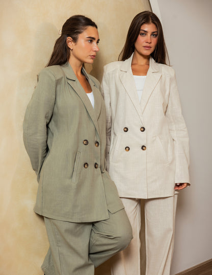 Signature Linen Suit - Beige