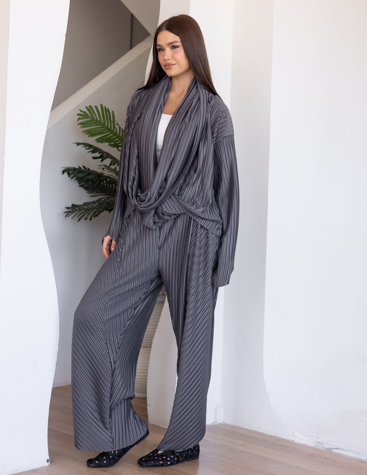 Pleated Set - Brown