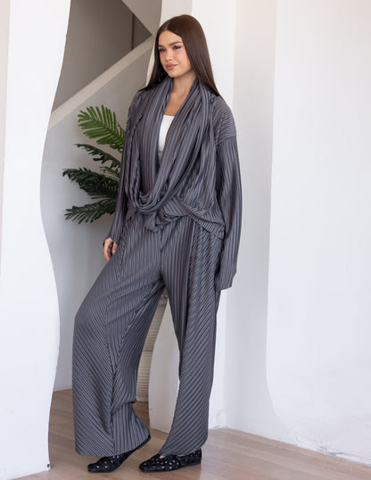 Pleated Set - Brown
