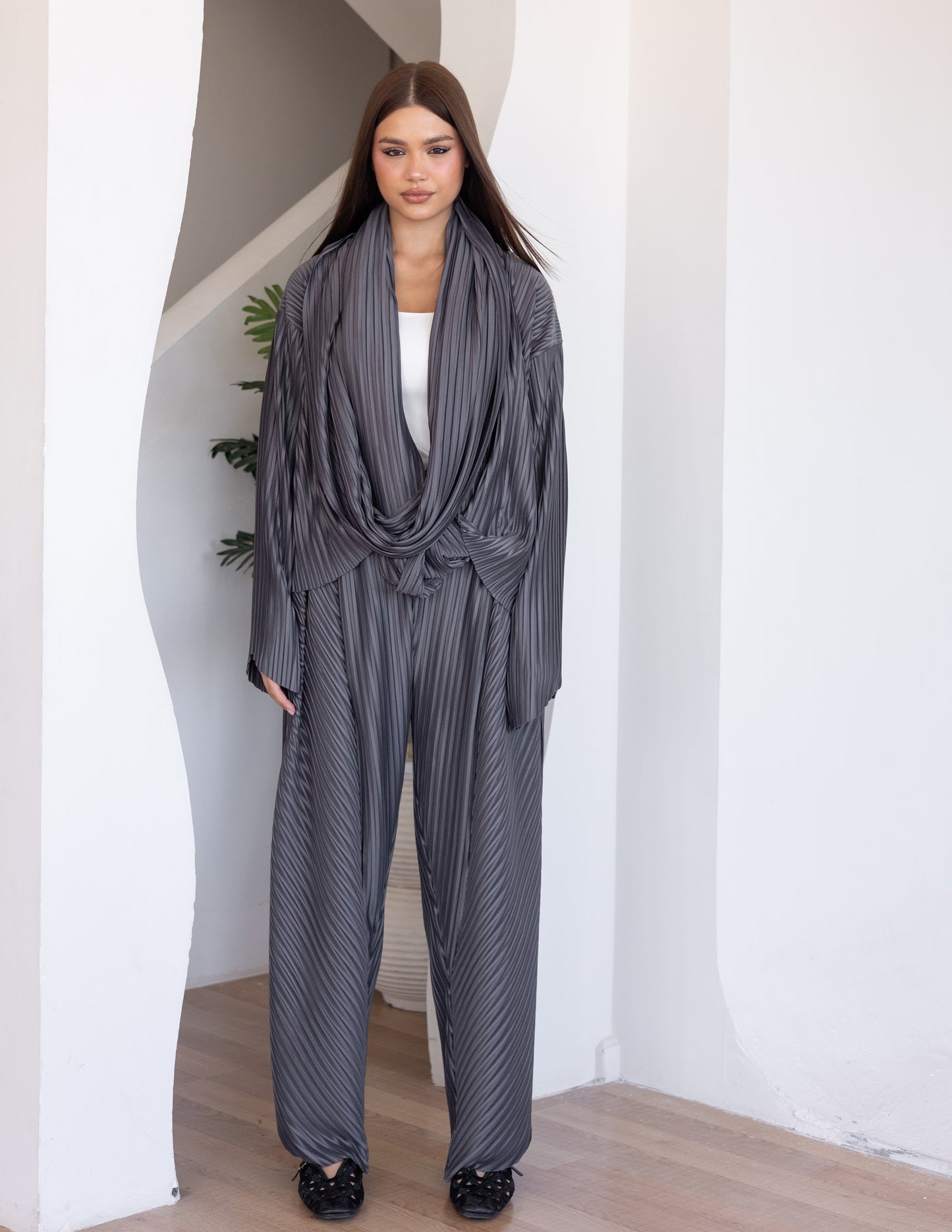 Pleated Set - Brown