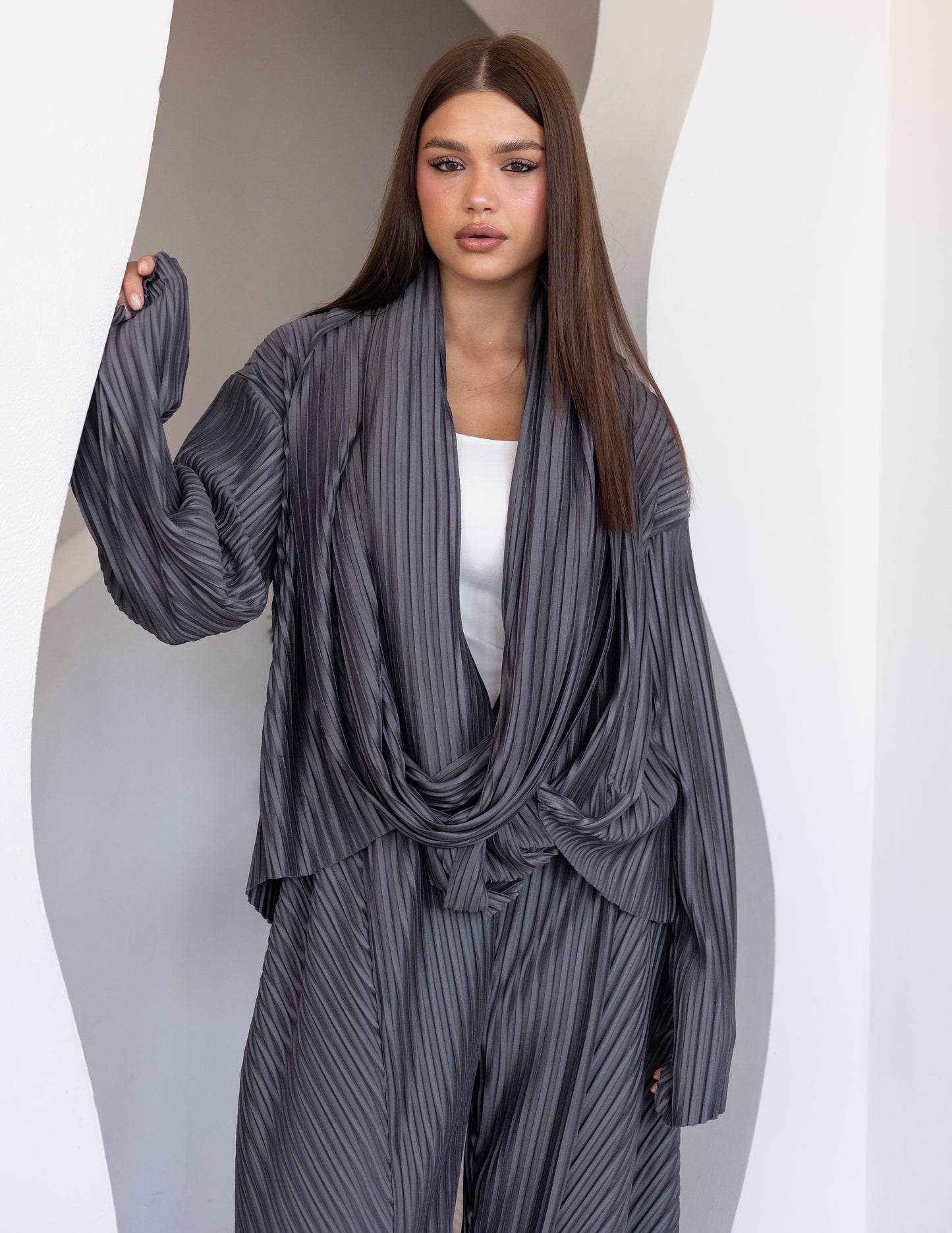 Pleated Set - Brown