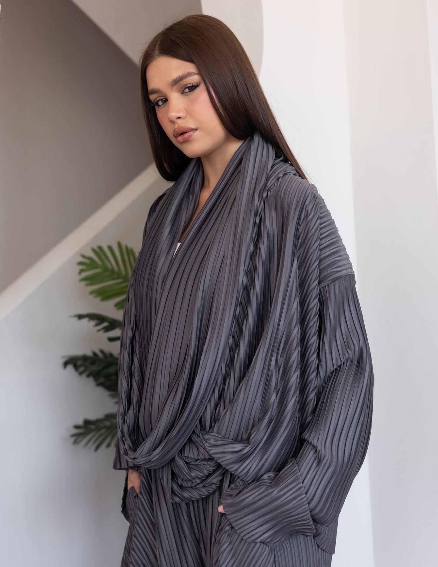 Pleated Set - Brown