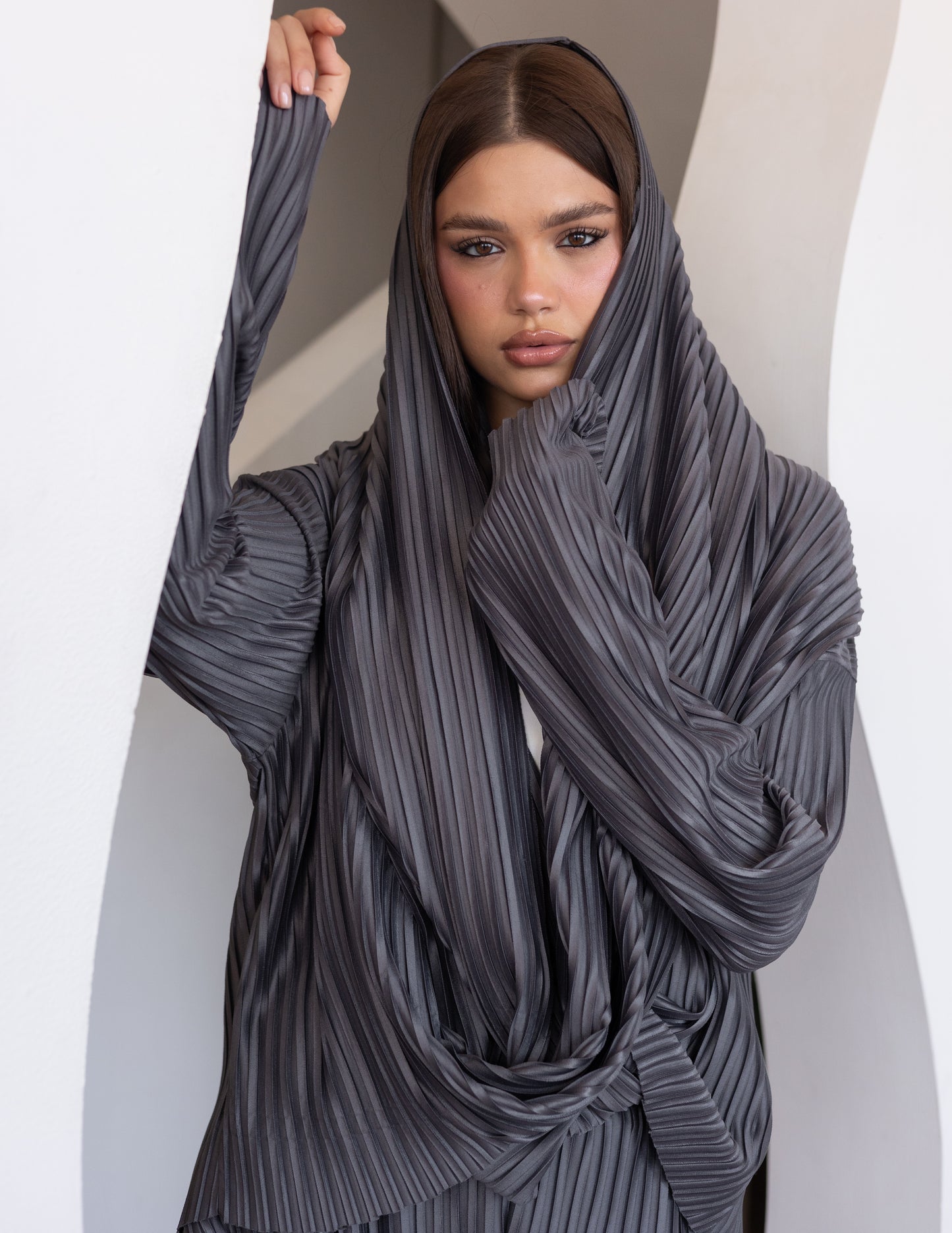 Pleated Set - Brown
