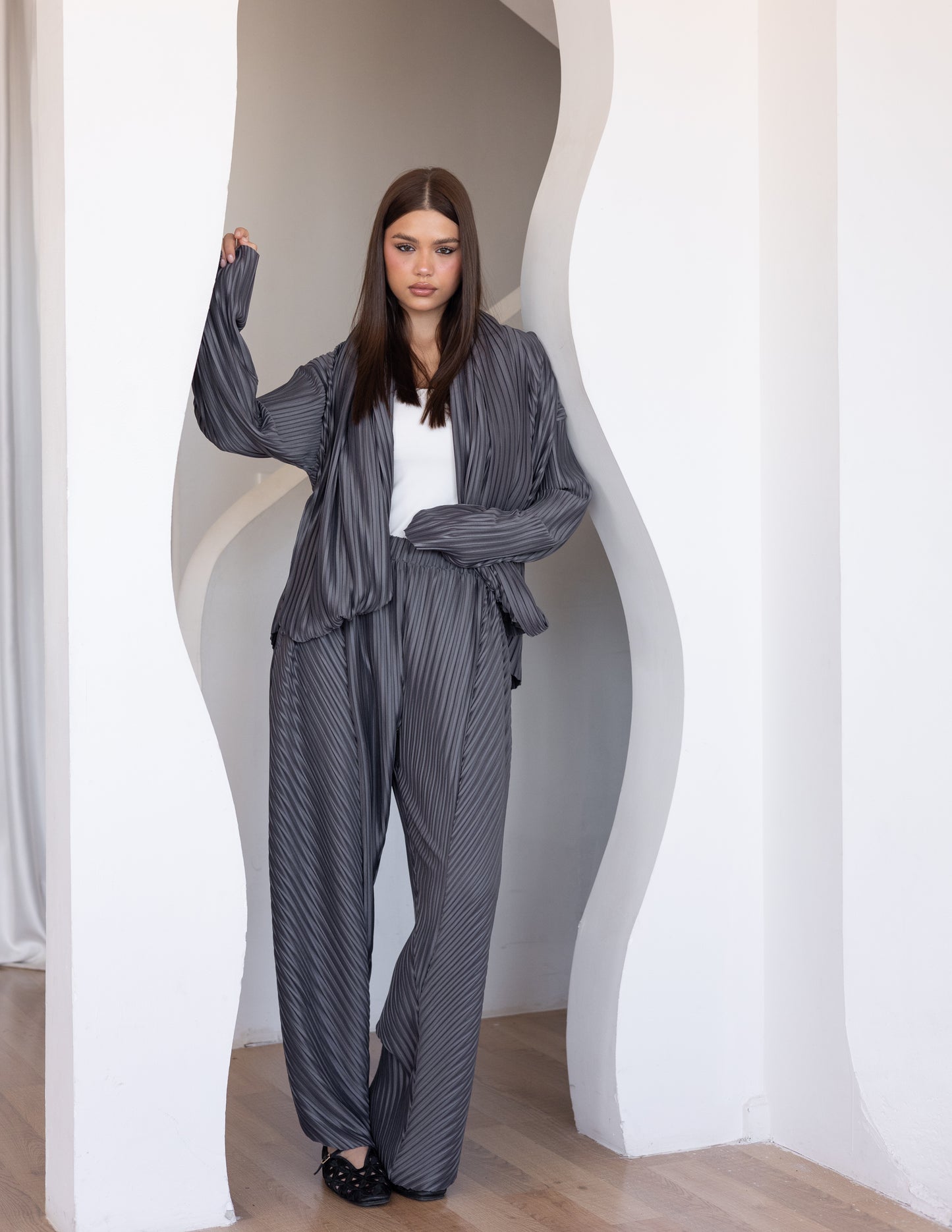 Pleated Set - Brown
