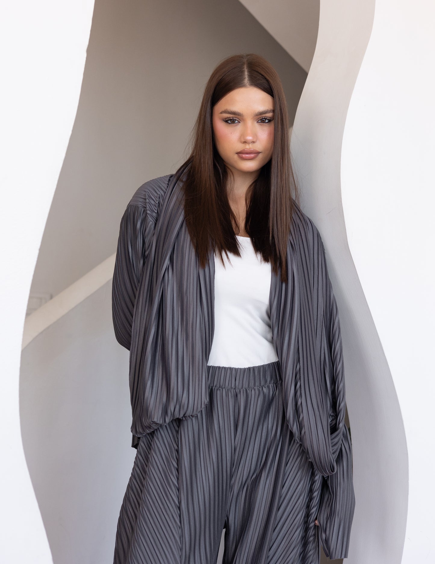 Pleated Set - Brown
