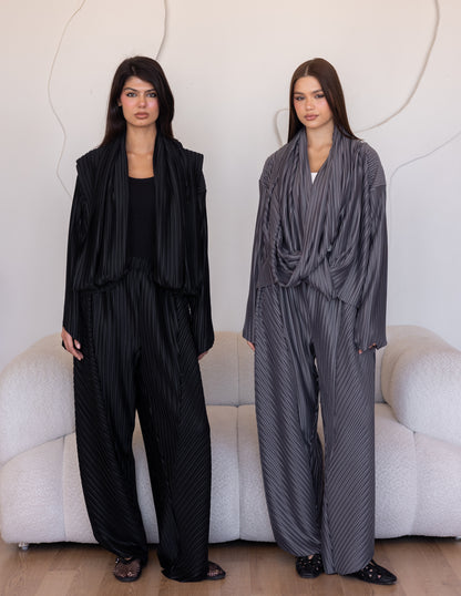 Pleated Set - Brown