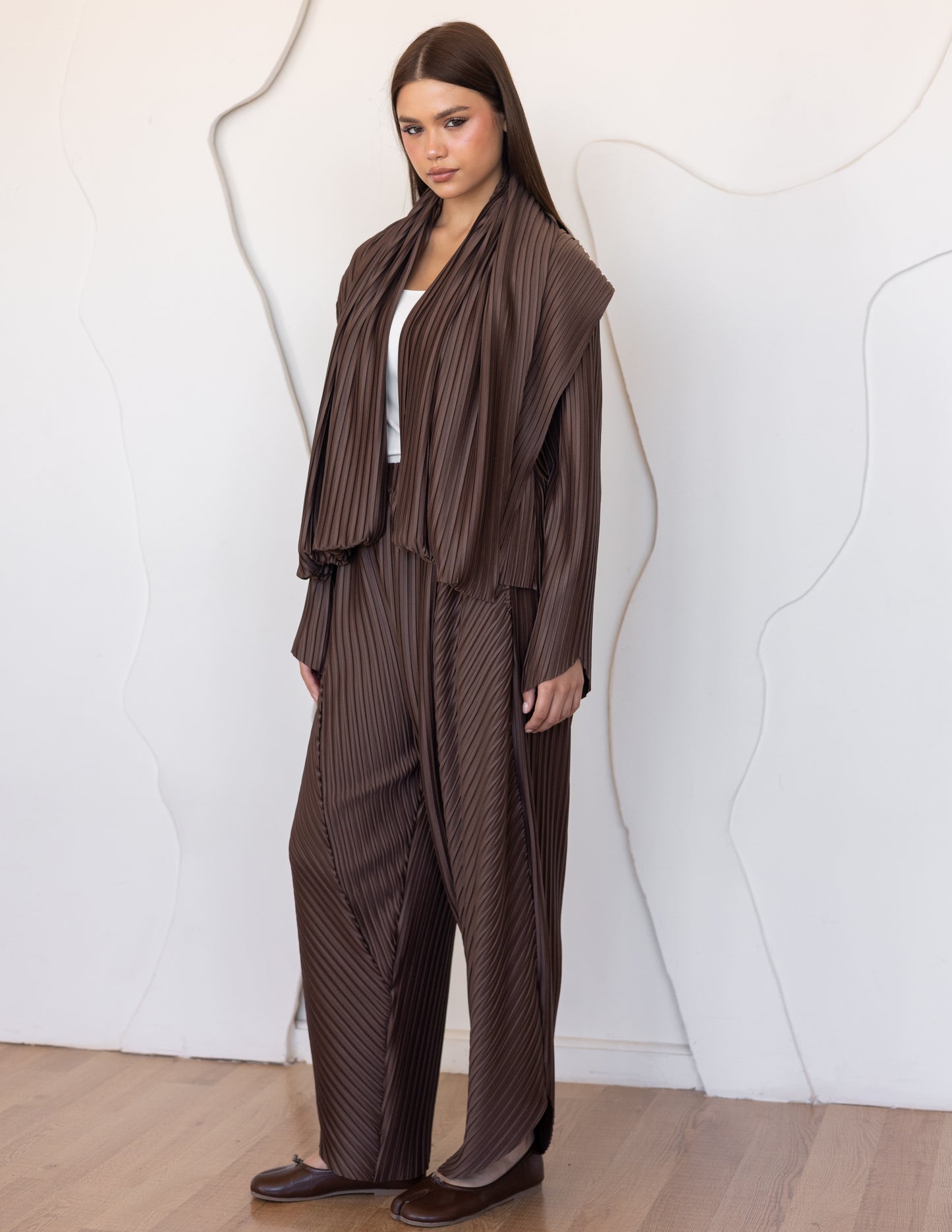 Pleated Set - Brown