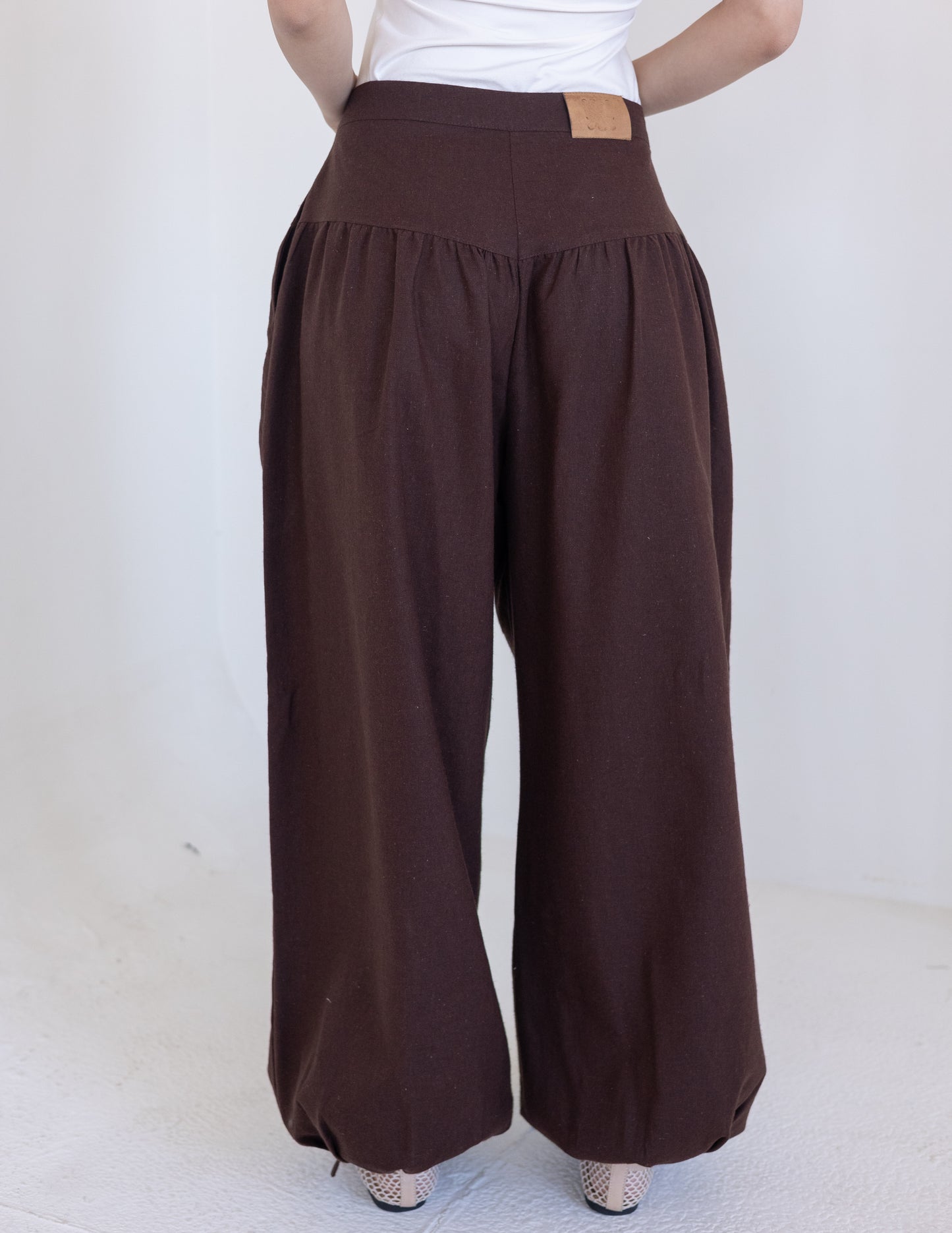 Balloon Linen Pants - Black