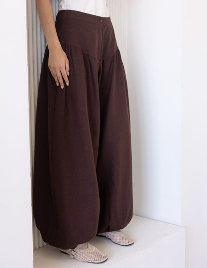 Balloon Linen Pants - Black