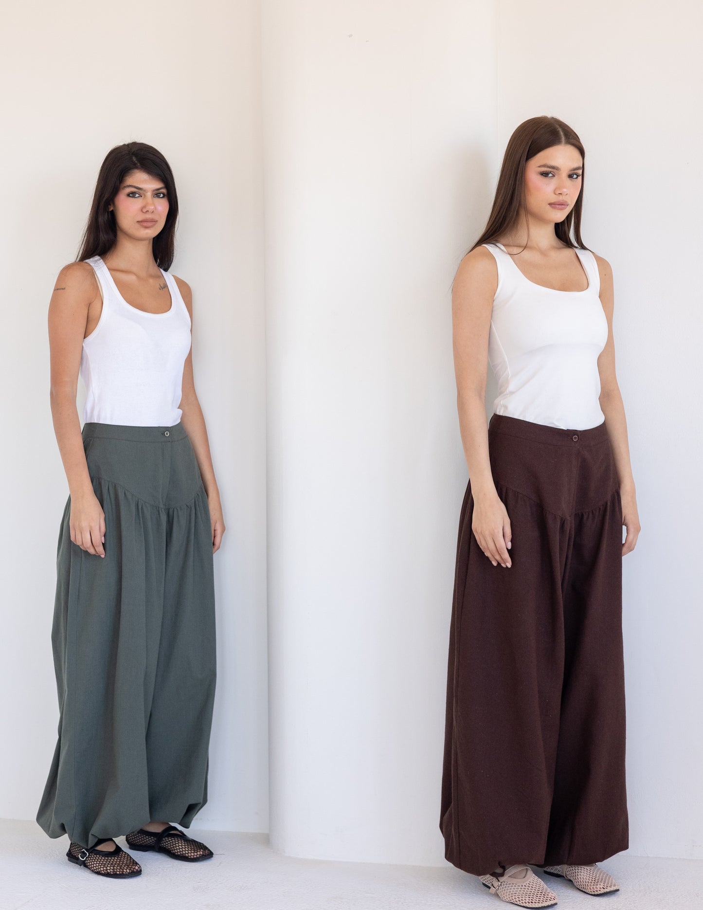 Balloon Linen Pants - Black