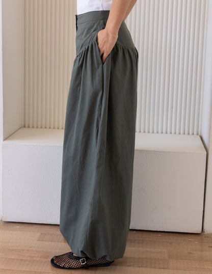 Balloon Linen Pants - Black
