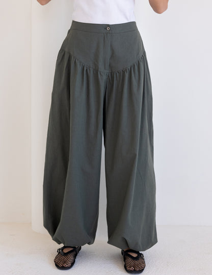 Balloon Linen Pants - Black