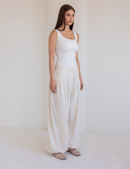 Balloon Linen Pants - Black