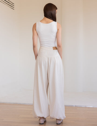 Balloon Linen Pants - Black