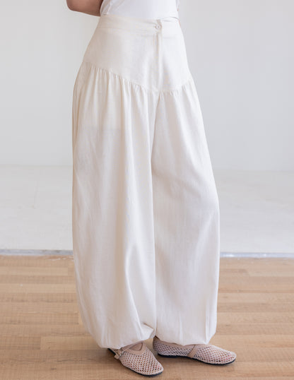 Balloon Linen Pants - Black
