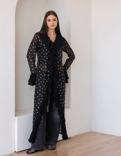 Polka Dot Ruffled Shirt