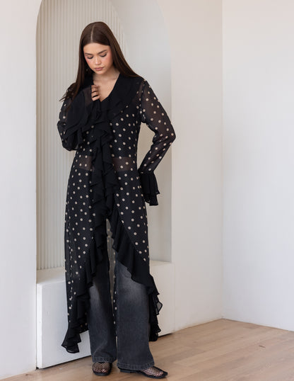 Polka Dot Ruffled Shirt
