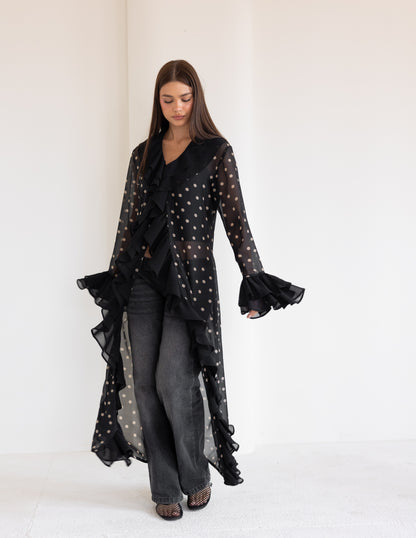 Polka Dot Ruffled Shirt