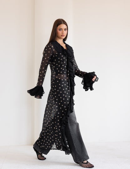 Polka Dot Ruffled Shirt
