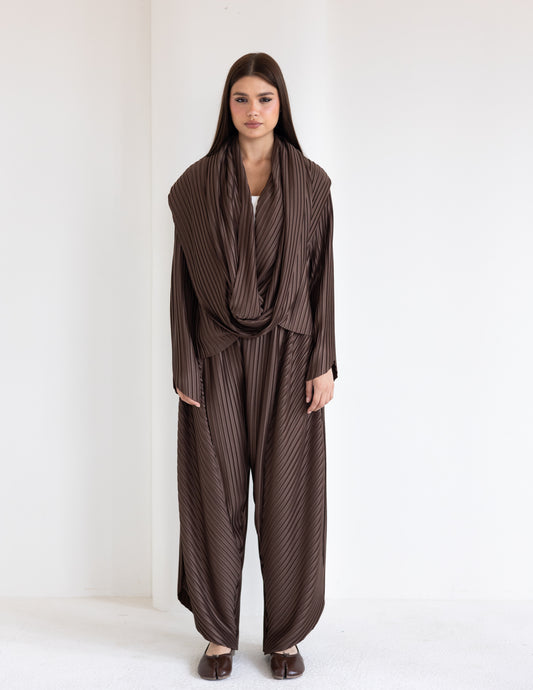 Pleated Set - Brown
