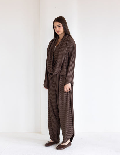 Pleated Set - Brown