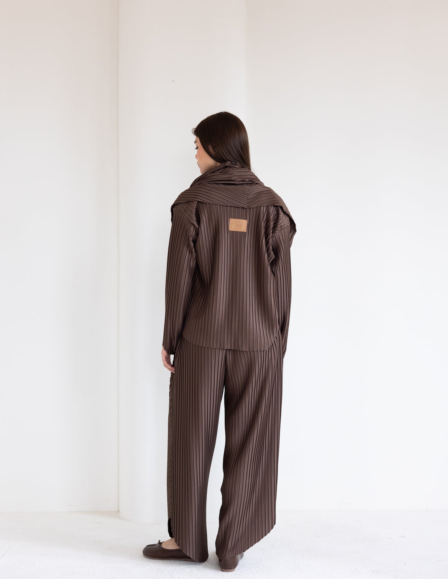 Pleated Set - Brown