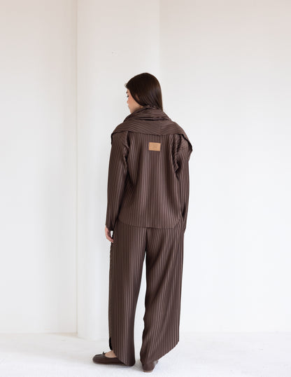 Pleated Set - Brown