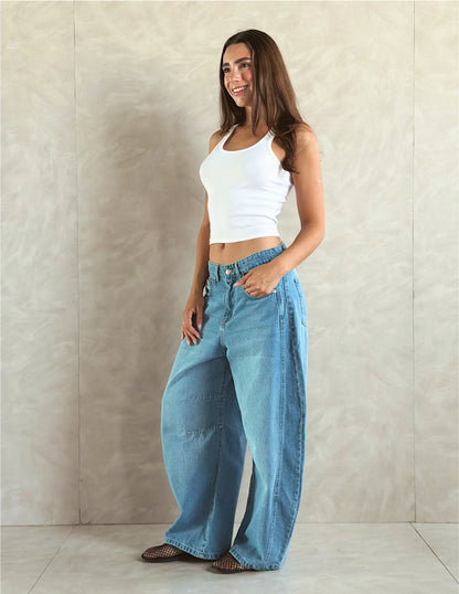 Relaxed Balloon Denim Pants
