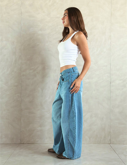 Relaxed Balloon Denim Pants