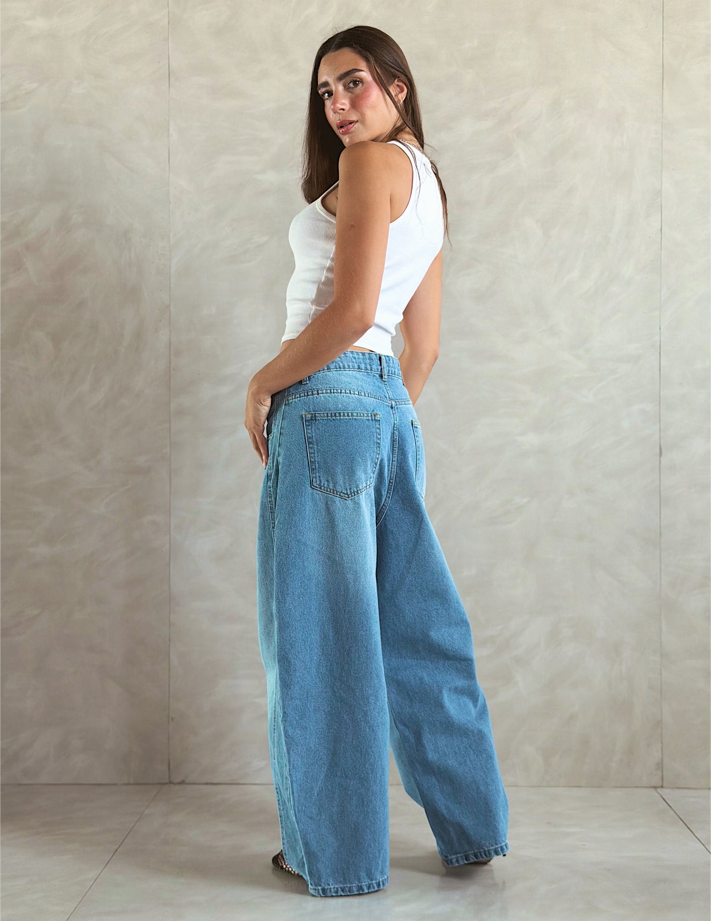 Relaxed Balloon Denim Pants