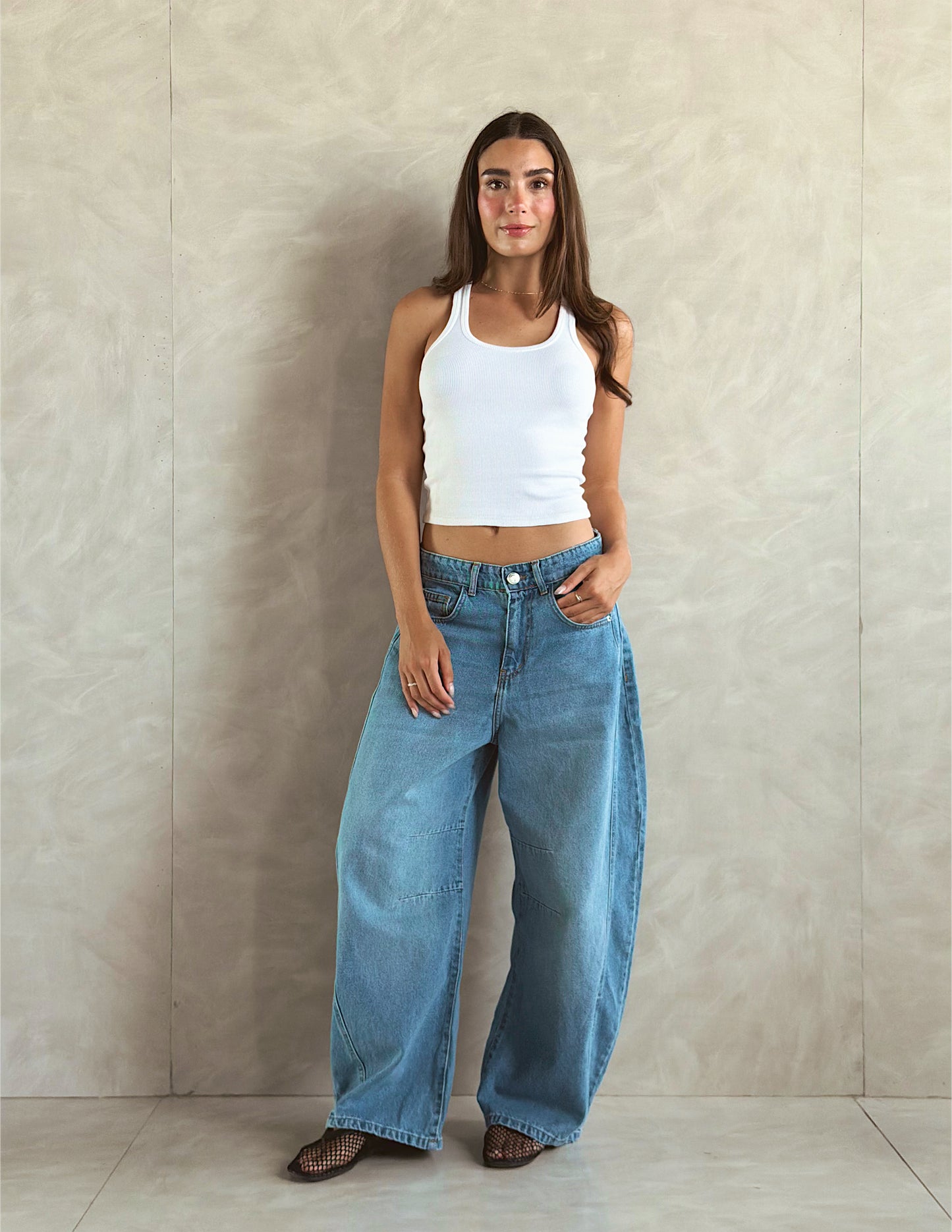 Relaxed Balloon Denim Pants
